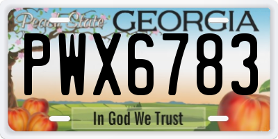 GA license plate PWX6783