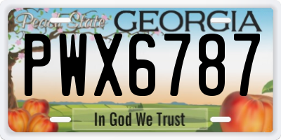 GA license plate PWX6787