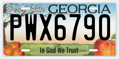 GA license plate PWX6790