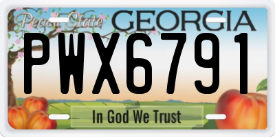 GA license plate PWX6791