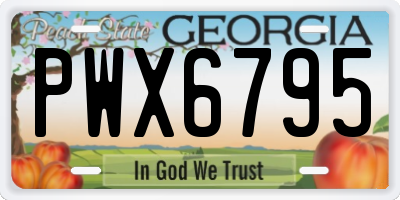 GA license plate PWX6795