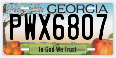 GA license plate PWX6807
