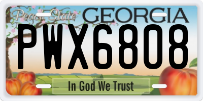 GA license plate PWX6808