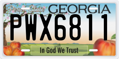 GA license plate PWX6811