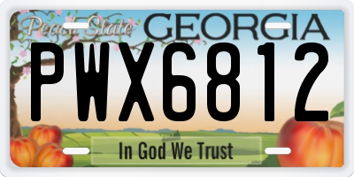 GA license plate PWX6812