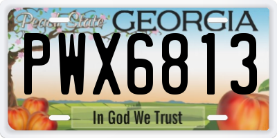 GA license plate PWX6813