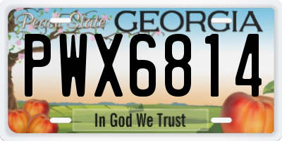 GA license plate PWX6814