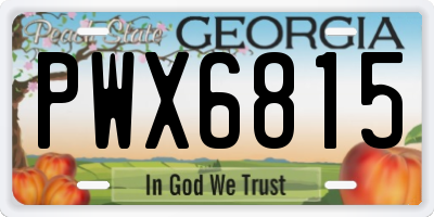 GA license plate PWX6815