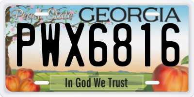 GA license plate PWX6816