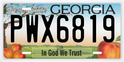 GA license plate PWX6819