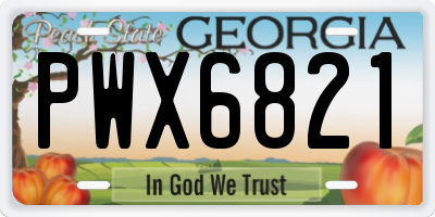 GA license plate PWX6821