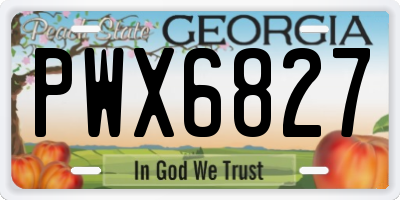 GA license plate PWX6827