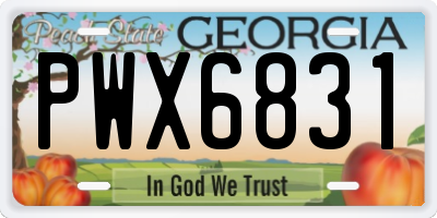 GA license plate PWX6831