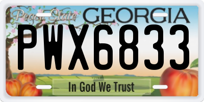 GA license plate PWX6833