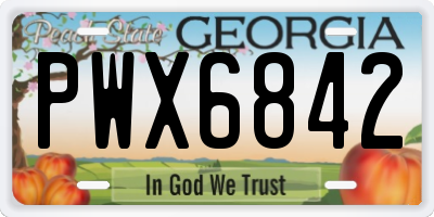 GA license plate PWX6842
