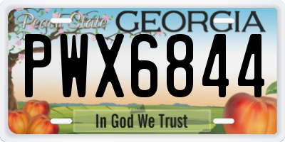 GA license plate PWX6844