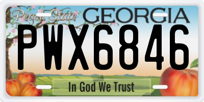 GA license plate PWX6846