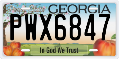 GA license plate PWX6847