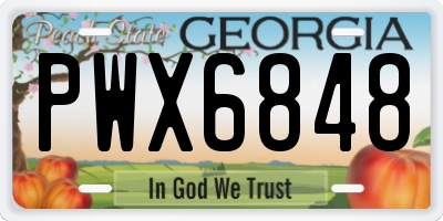 GA license plate PWX6848