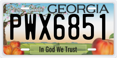 GA license plate PWX6851