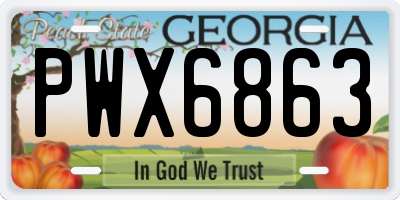 GA license plate PWX6863
