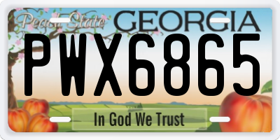 GA license plate PWX6865
