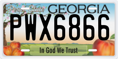 GA license plate PWX6866