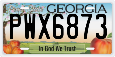 GA license plate PWX6873