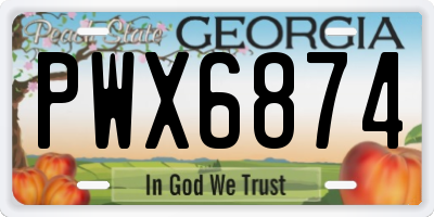 GA license plate PWX6874