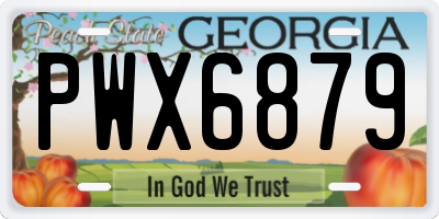 GA license plate PWX6879