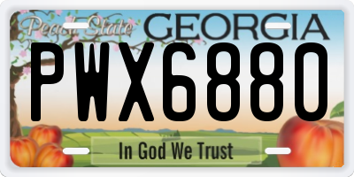 GA license plate PWX6880