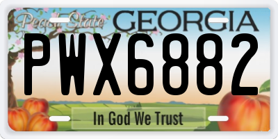 GA license plate PWX6882