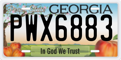 GA license plate PWX6883