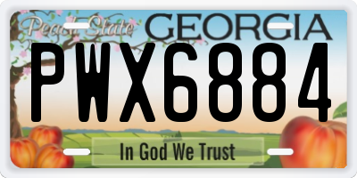 GA license plate PWX6884