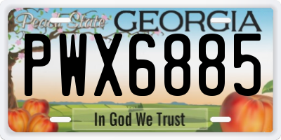 GA license plate PWX6885