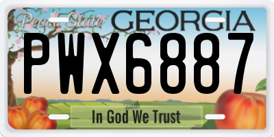 GA license plate PWX6887