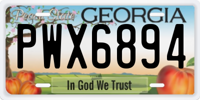 GA license plate PWX6894