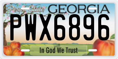GA license plate PWX6896