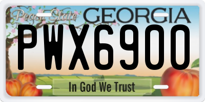 GA license plate PWX6900
