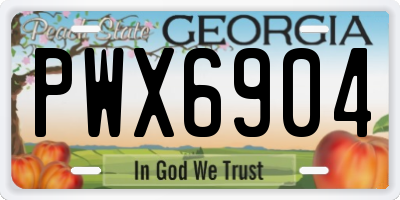 GA license plate PWX6904