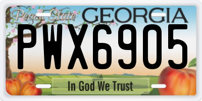 GA license plate PWX6905