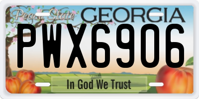 GA license plate PWX6906
