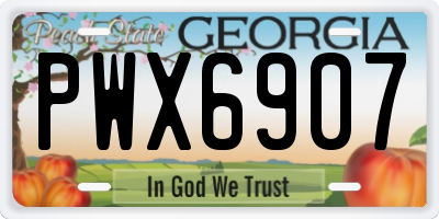 GA license plate PWX6907
