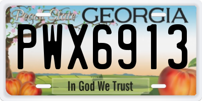 GA license plate PWX6913
