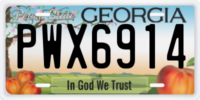 GA license plate PWX6914