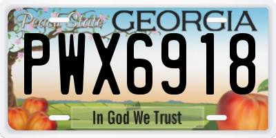 GA license plate PWX6918