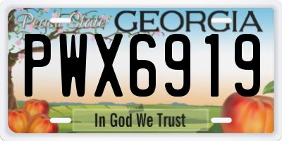 GA license plate PWX6919