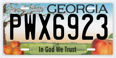 GA license plate PWX6923