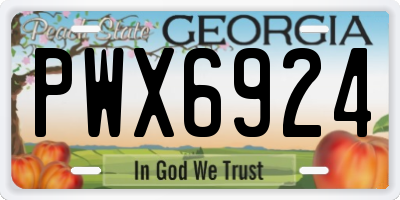 GA license plate PWX6924