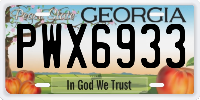 GA license plate PWX6933